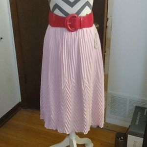 Nanette A-Line Midi Pleated Skirt